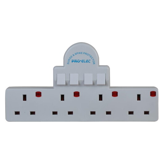 Multi Electric Socket UK 3 Or 4 Way Gang Switched Extension Lead - 13A ...