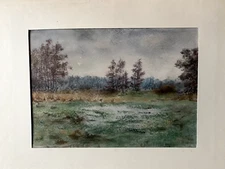 Franz Ehmke 1928-2018 GDR Painter Pastel Landscape Meadow Top Edge of the Forest