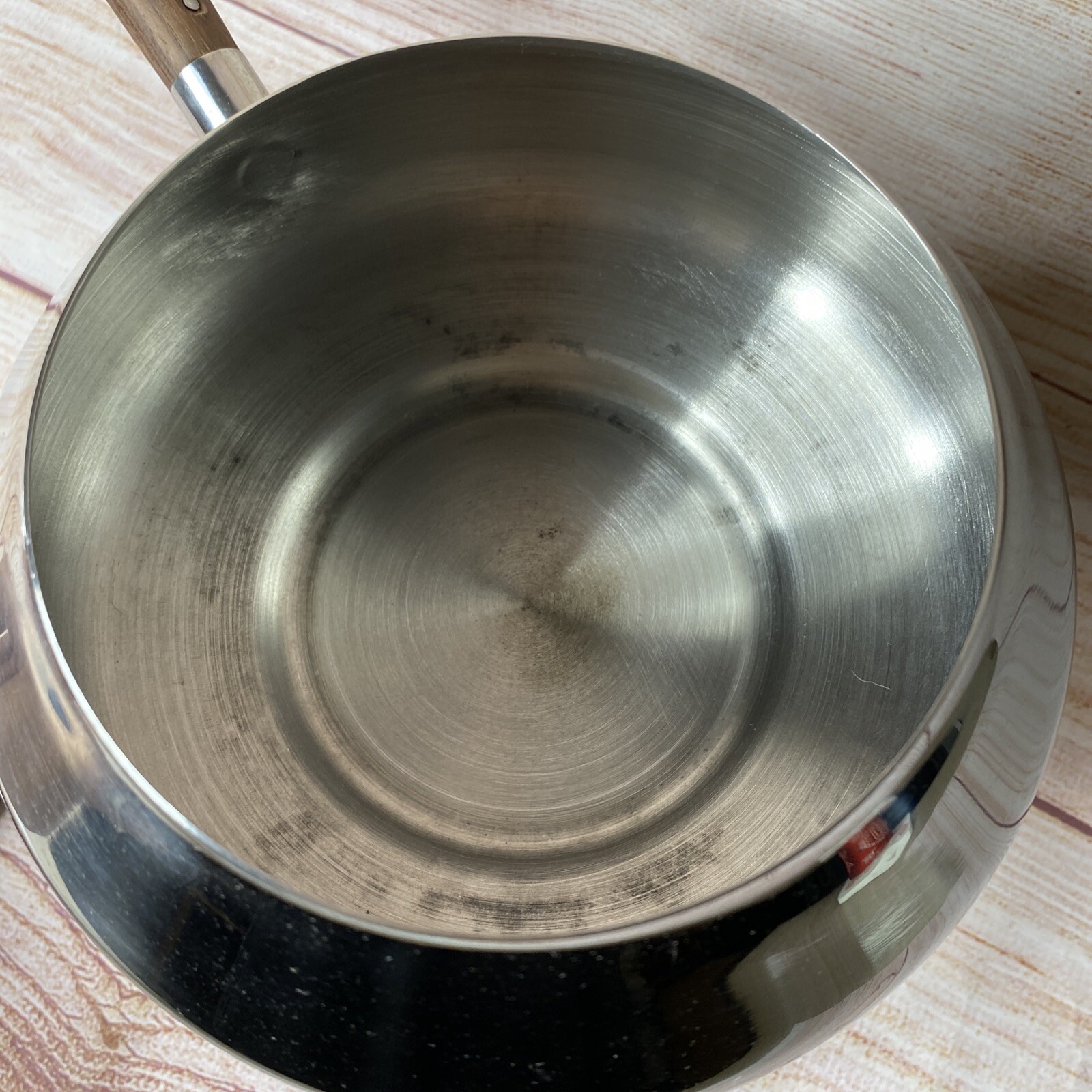 Vintage Silver Stainless Steel Japan Rosewood Handle 6 Piece Fondue Set MCM