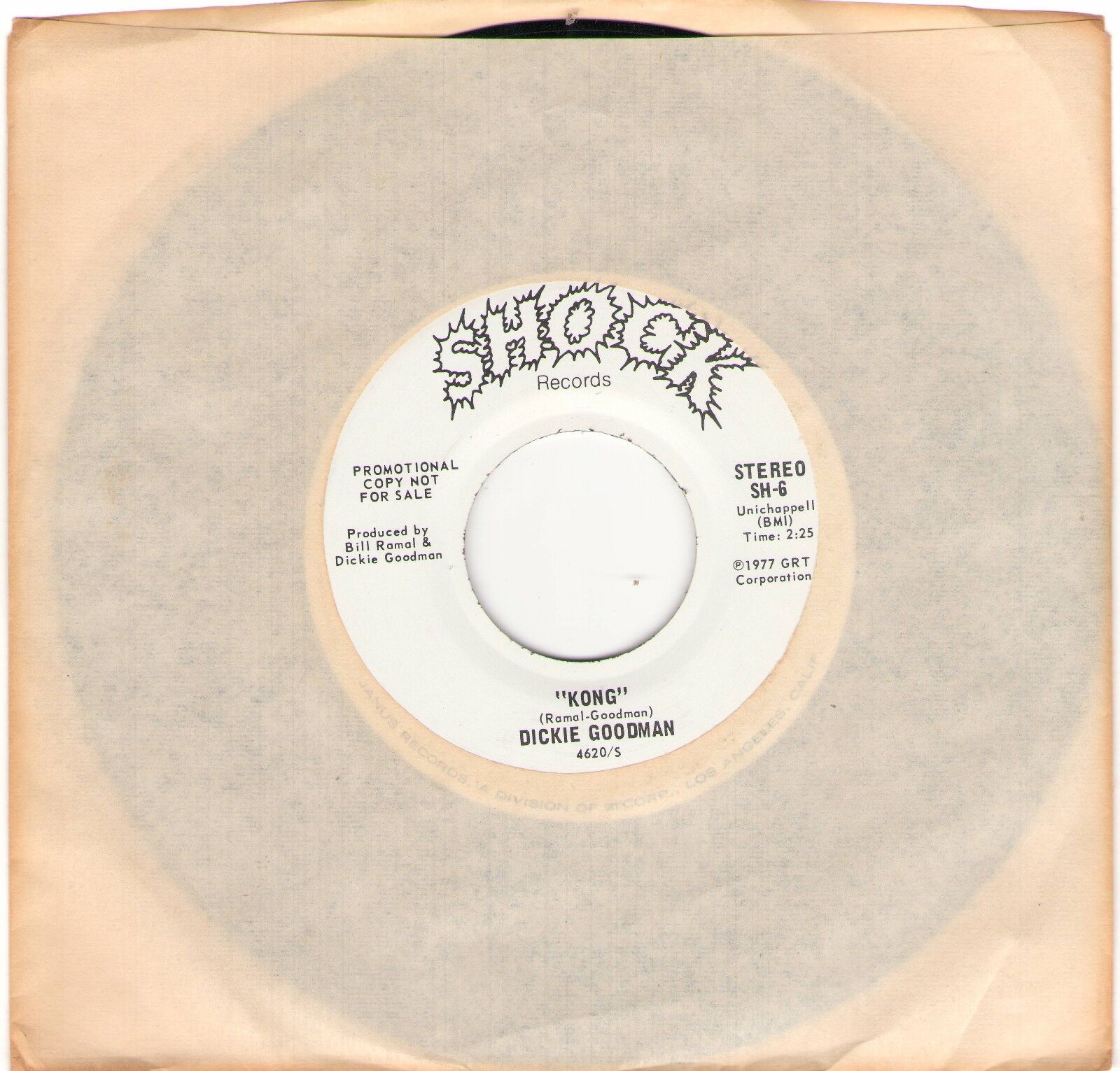  Promo 45 rpm - KONG - DICKIE GOODMAN - White Label - Original Press - Near Mint