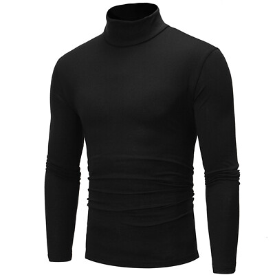 iEFiEL Unterhemd Herren Langarmshirt Baumwolle Rollkragen Pullover
