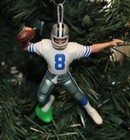 Troy Aikman Dallas Cowboys Christmas Tree Ornament 4" NFL Football white Jersey.