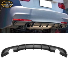 Fits 12-18 BMW F30 MT M Sport Rear Bumper Lip Diffuser Spoiler Single Muffler
