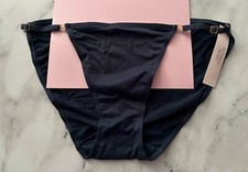 Victoria's Secret String Bikini Panty Slate Blue Smooth Adjustable L XL