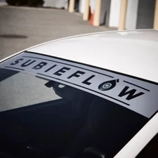SubieFlow Silver Banner reverse cut Visor Decal for windshie stickers