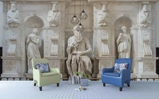3D Religious Sculpture Wallpaper Wall Mural Removable Self-adhesive Sticker 947
