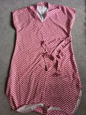 Ladies Dusky Pink polka Dot Dress With Tie Belt Sz Xl