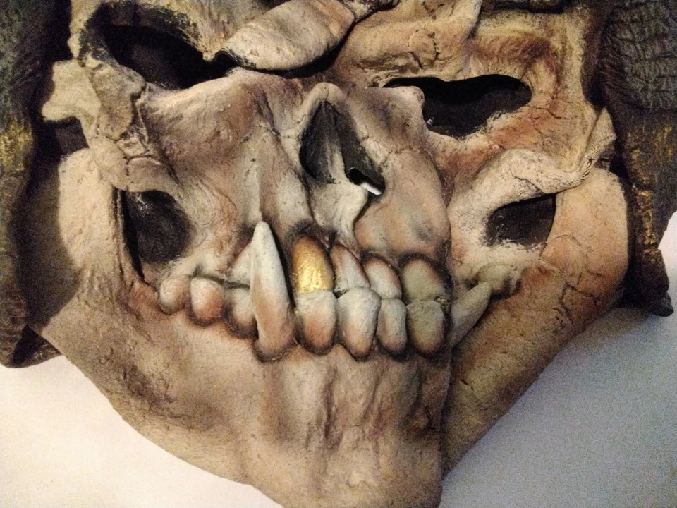 Halloween Costume Mask Skeleton Skull Warrior By Mask Illusions 2000 Made Mexico - Image 2 of 4