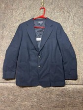 Lands' End Boys Blazer Wool Blend Blue Size 16