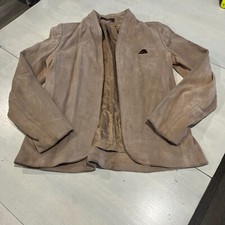 Vintage Jordache Suede Tan Coat Open Front Womens 9-10