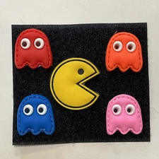Pacman 80s Rubber Patch Ghosts Hook Loop Morale Tactical Army Military Veteran