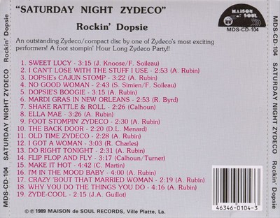 ROCKIN' DOPSIE & ROCKIN SIDNEY SATURDAY NIGHT ZYDECO NEW CD