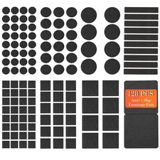 Non Slip Furniture Pads - Furniture Grippers for Hardwood Floors 128 PCS Brow...