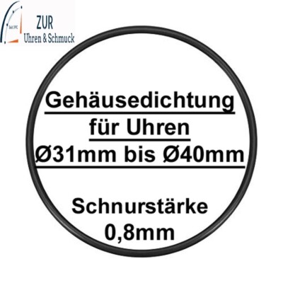 1x Dichtungsring, O-Ring, Gehäusedichtung, Uhren, Deckel, wasserdicht, Ø 31-40mm