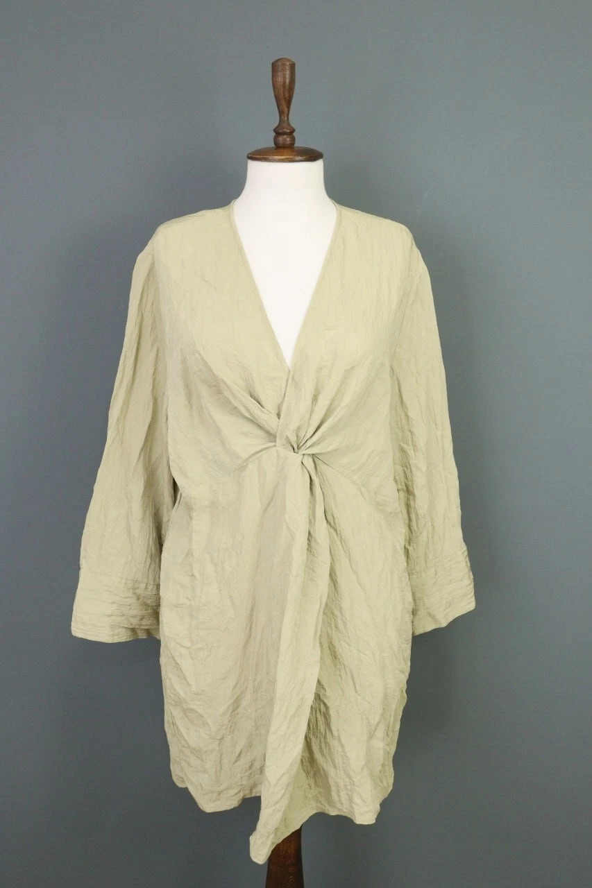 Abito Midi Burberry London beige manica lunga collo a V taglia M