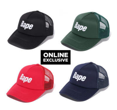 A BATHING APE Men's Goods BAPE LOGO MESH CAP -ONLINE EXCLUSIVE