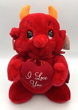 Vintage NWT Russ Berrie  Hot Stuff  the Red Devil Valentine  s Day Plush KOREA