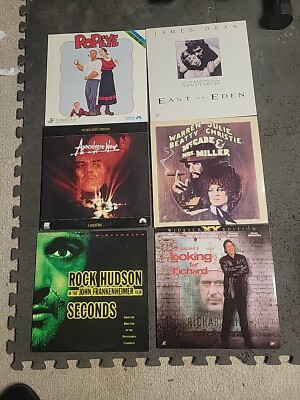 6 Laser Disc Movie Lot C, Robin Williams James Dean Apocalypse Now Rock Hudson