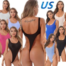 Womens Sexy See through Swimsuit High Cut Leotard Monokini Beachwear Swimwear