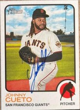 Johnny Cueto Autographed 2022 Topps Heritage #458 SP 