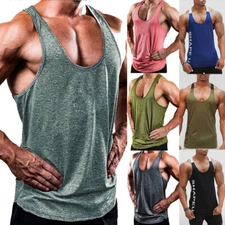 Men's Casual Sport Gym Fitness Sleeveless Cotton Vest Muscle Tank Tops T Shirt ṑ