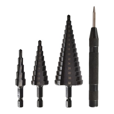 4-teiliges HSS Kobalt Stufenbohrer Nitrid beschichtetes Metallbohrer Set T8N0