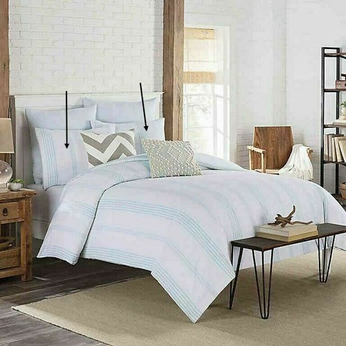 KAS Room Clifton Aqua Standard Shams Pillow Sham Summer Set of 2 Dorm Room - Picture 9 of 12