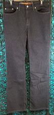 VTG LEVIS SILVERTAB WOMENS FLARE ZIPPER FLY JEANS SZ. 8 BLACK U.S.A. Y2K RETRO