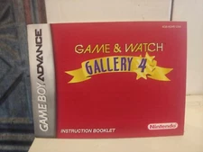 GAME & WATCH Gallery 4 NINTENDO Game Boy ADVANCE Instruction Manual Booklet ONLY