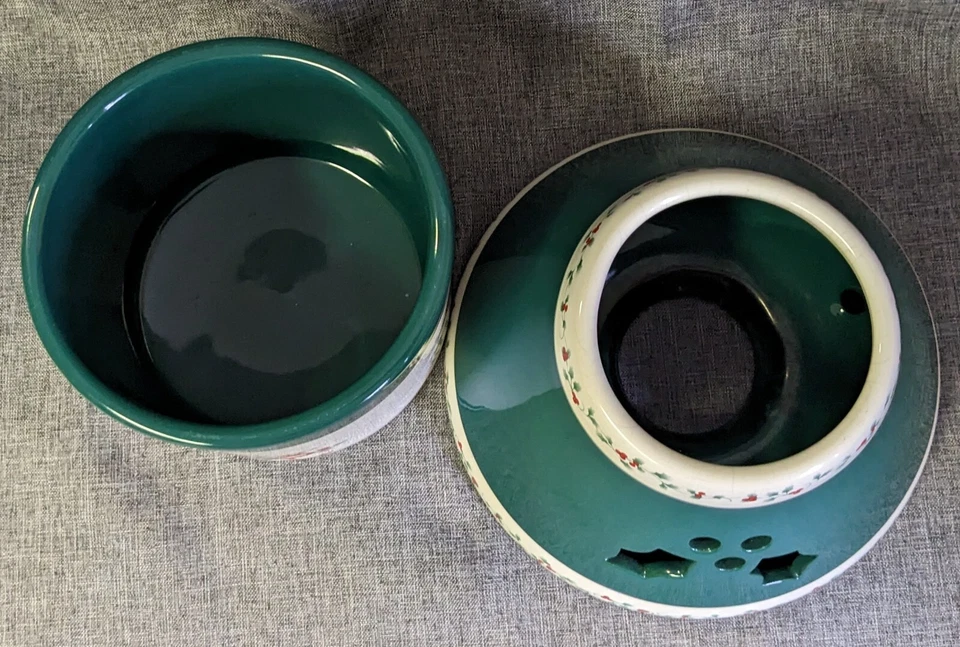 Pfaltzgraff WINTERBERRY Ceramic Jar Candle Holder and Shade Holiday Christmas - Image 4 of 4