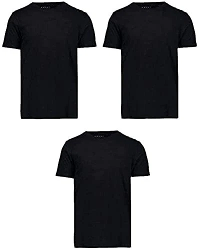 32 Degrees Cool Men's 3 Pack Short Sleeve Crew Neck T-Shirts (Black X-Large)