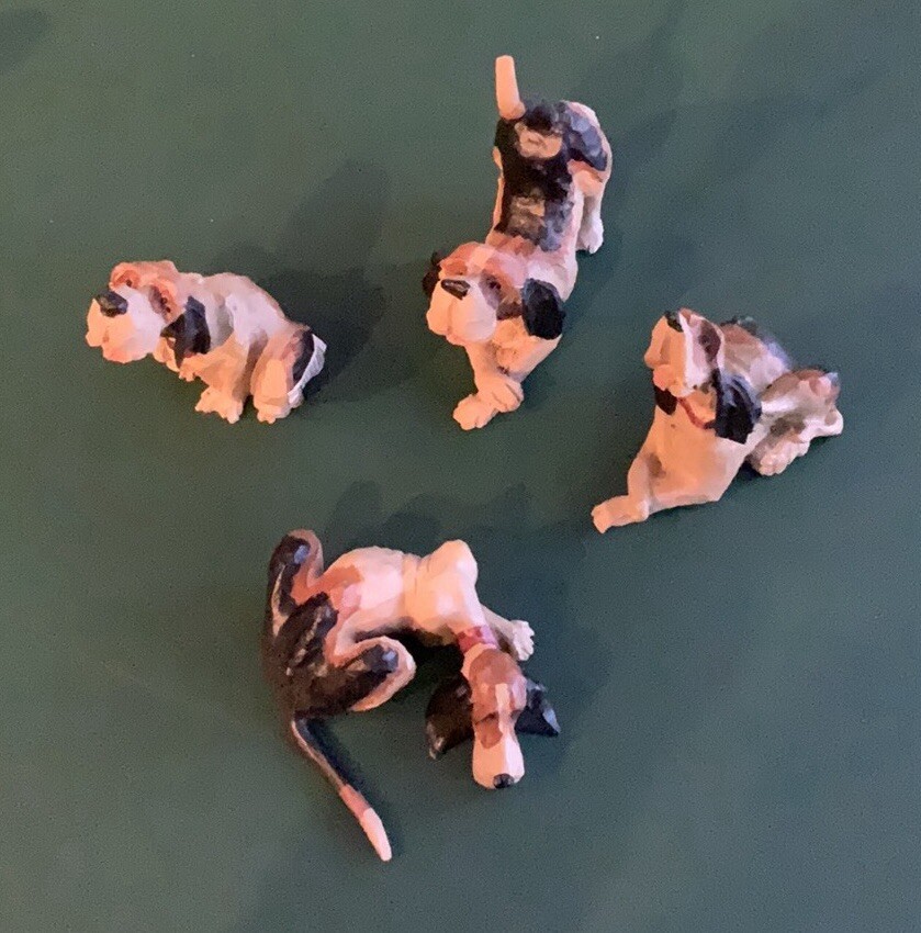 Vintage Set of 4 Unique Hunting Bloodhound Dog Figurines | eBay