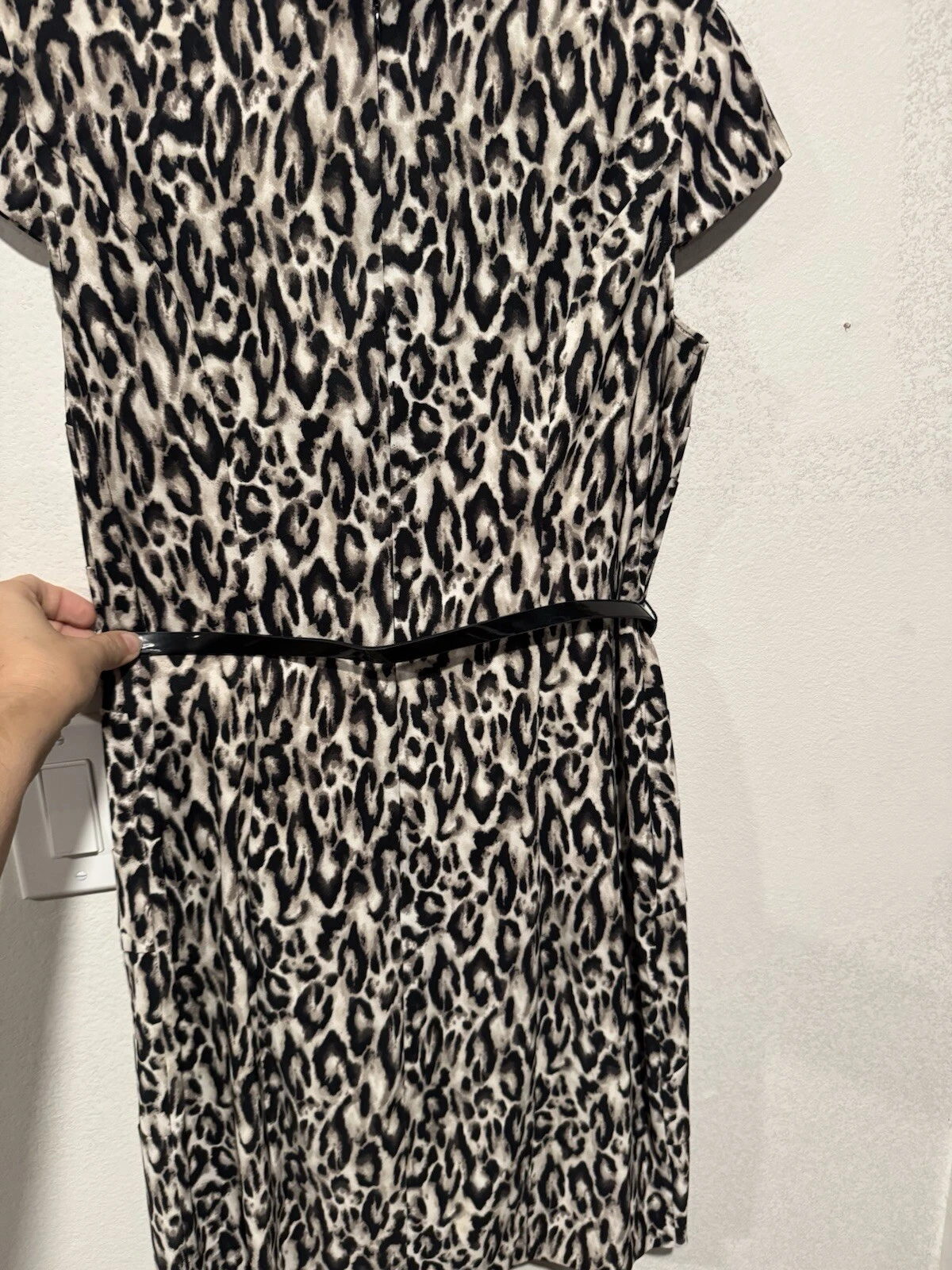 Abito donna Alyx marrone casual 12 leopardato animale matita balze vestito