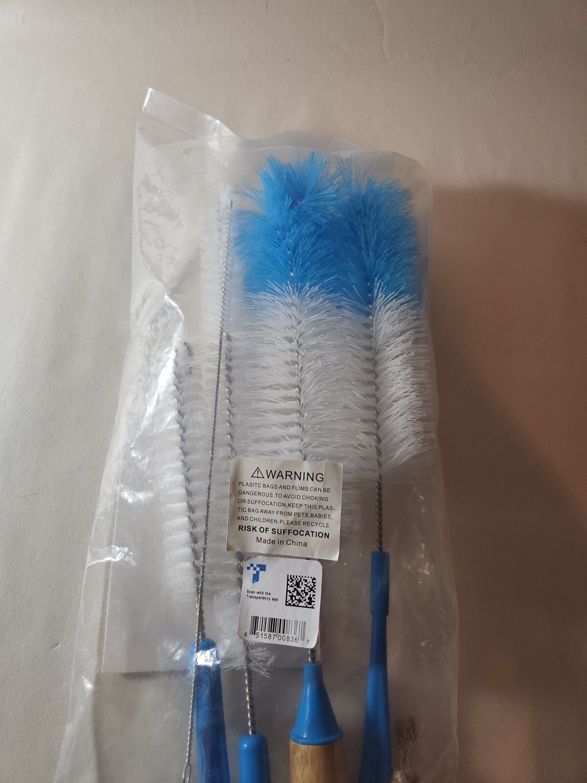 5pc Bottle Brush Cleaner Long Water Bottle & Straw Cleaning Brush Wire Scrub Set