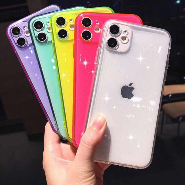For iPhone 14 13 12 11 Pro Max XS XR 8 7 Shockproof Glitter Silicone Case Cover