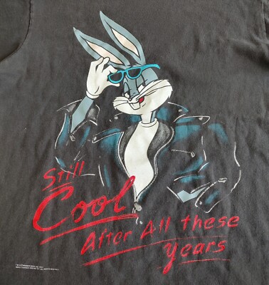 Vtg 90s Bugs Bunny T Shirt Mens M Still Cool After All These Years Black Changes