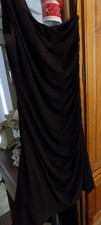 Betsy and Adam one shoulder dark brown cocktail dress Size 14