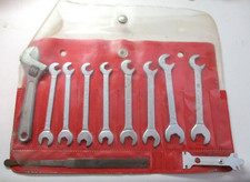 11 Miniature Wrenches File Spark Plug Feeler USA Monkey Wrench Hongkon Pouch Vtg