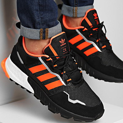 New adidas ZX 1K H00428 Boost Mens athletic sneaker shoes black orange 10.5  12 | eBay