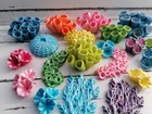 Seaweed, Coral Shimmer Mermaid Birthday Cupcake Cake Toppers Decorations