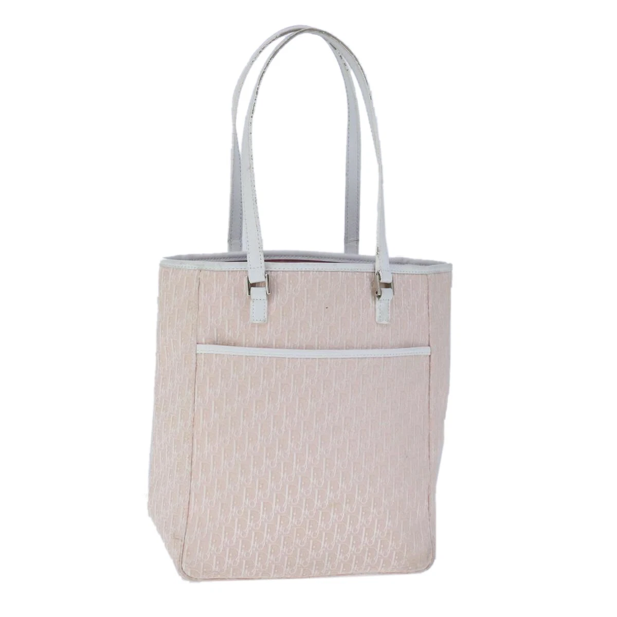 Sac fourre tout Christian Dior trotteur toile rose argent authentique ep6713