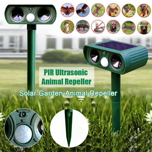 Solar Ultrasonic Animal & Pets Repeller Motion Sensor Bird Rat Possum Repellent - Picture 1 of 13