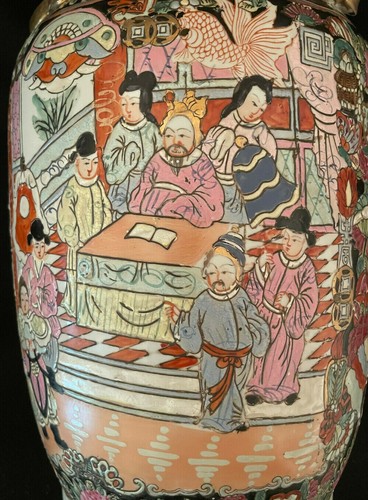 Chinese Porcelain Republic Period Rose Medallion Vase 15" - Picture 5 of 7