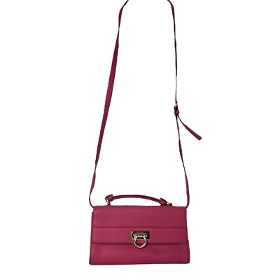 Salvatore Ferragamo Ably Leather Shoulder Bag Hot Pink | eBay
