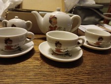 Vintage 1960s Toy China Tea Set 13 Pc Set Japan Girl /kitty