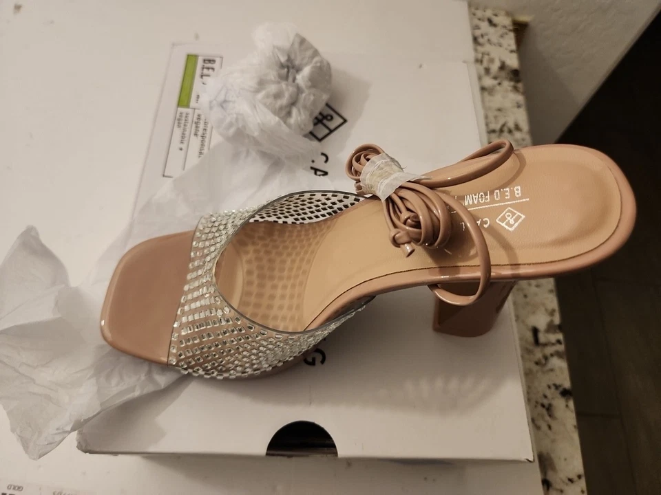 Call It Spring Size 6.5 M Blooming ankle strap clear - Image 3 of 4