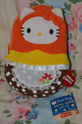 SELTEN NEU MIT ETIKETT Vintage 2008 Sanrio Hello Kitty weicher Plüsch Pilz Beutel ca. 7,5 Zoll