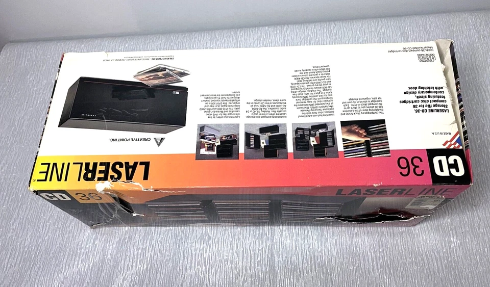 Laserline 36 CD Wall Mountable Compact Disc Storage Holder Black Door Rack - Image 3 of 4