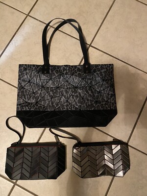patricia luca geometric handbag And Two Wristlets