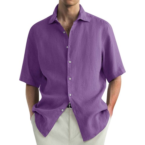 Mens Hawaiian Shirts Short Sleeve Casual Button Down T Shirts Beach Summer Tops - Bild 13 von 27